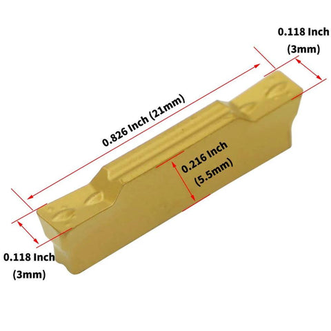 Heavy Duty CNC Lathe Grooving Tool Holder With Three MGMN300 Carbide Blades 0.787 Inch MGEHR2020 3 Blade Dimensions View
