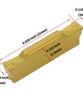 Grooving Tool Holder For CNC Lathe With 0.63 Inch Shank And Three MGMN300 Cemented Carbide Blades, Built From High Grade Alloy Steel