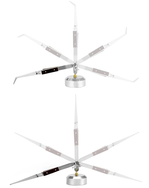 Two Pack Third Hand Tweezers With Straight And Curved Tips, Cross-Locking Clamps And 360 Degree Rotating Base