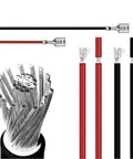 Get The Ultimate 30 Piece Spade Terminal Kit With Insulating Sleeves For 4.8mm, 6.3mm, And 8mm Wire Sizes To Nail Reliable And Solid Electrical Connections On Your Next Ride Or Rig Without Any Hassle. female spade terminal connectors with sleeves on red and black wire