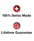 Swiss Grip Starby Coin Driver With Red Handle, 100% Swiss Made and Lifetime Guarantee symbols on white background