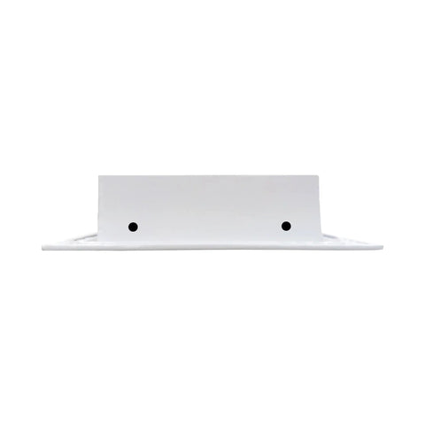 Front view of 10x6 White Slick Modern AC Vent Cover Decorative Air Vent Register Grille with Linear Slot Diffuser for Ceiling Walls and Floors