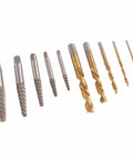 Top Tier 10-Piece Drill Bit Screw Extractor Set Made From Heavy Duty Alloy Steel Left Hand Extractor Kit For Removing Broken Stuck Screws In Garage Shop And Heavy Equipment Jobs That Are Totally Worth The Hype., 10-piece alloy steel screw extractor set with 5 drill bits from 5/64 to 19/64 inch