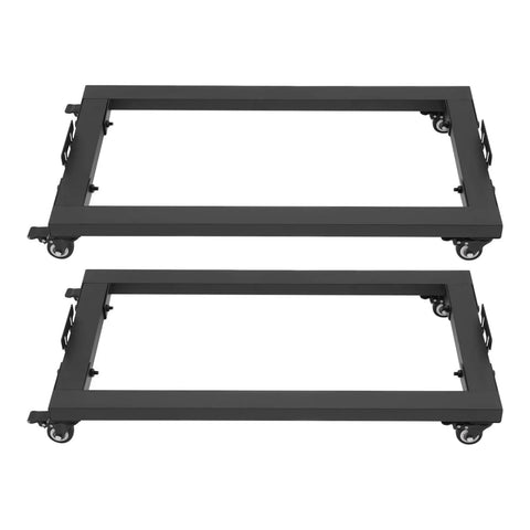 Two Pack Heavy Duty Furniture Movers Dolly With Wheels 330 Lb Capacity Built To Roll Easy For Moving Sofas Couches Beds And Appliances Rugged Iron Frame With Smooth Rolling Wheels For Home Or Shop Use, two black steel dollies
