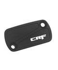 Black CNC Aluminum Front And Rear Brake Fluid Reservoir Cap For Honda CR And CRF Dirt Bikes 02-24 with CRF logo