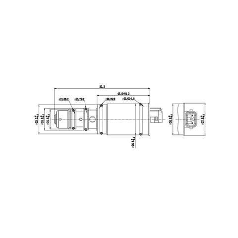 Technical drawing of Mercedes Benz AC Compressor Control Solenoid Valve Replacement For Denso 6SEU12C 7SEU17