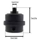 Two Pack Air Compressor Silencer Filter Quarter Inch NPT 13mm Intake Muffler for Noise Reduction with dimensions shown