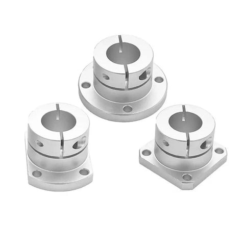 Slick Compact Flanged Mount Linear Motion Shaft Support Bushing For Slit Precision 6 8 10 12 Mm in silver material.