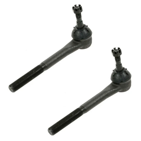 Front End Steering And Suspension Kit With Ball Joints, Tie Rods, And Wheel Hubs For Chevy GMC K1500 K2500 K3500 1995-2000, 12 Piece Upgrade With Inner/Outer Tie Rods, Sleeves, And Bearings. front tie rod ends on white background