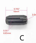 Four Pack Cut Out Tool Collet Chuck Kit For DW660 And DC550 Palm Routers includes 3.0 mm sizes, beefed up replacement parts.