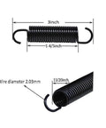Built Legit Three Inch Hook To Hook Recliner Replacement Springs Six Pack Black Tension Coil with dimensions for use in furniture.