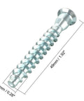 Close-up of zinc-plated screw from 20 Piece Hex Socket Countersunk Furniture Confirmat Screws Set In Sizes 7x39 7x49 7x59 7x69mm Self Tapping