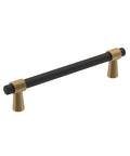 Mergence Cabinet Pull in Matte Black Champagne Bronze, Five And One Sixteenth Inch Center To Center, contemporary handle