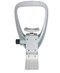 Adjustable chin rest and forehead bracket for optometry professionals, providing stable head support and precise positioning.