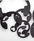Rock Solid Durable Spring Steel E Clips 1 Eighth Inch Black Oxide Finish Set Of 30 for securing shafts and rods
