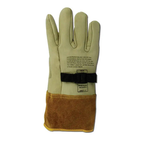 Lineman Leather Electrical Protector Work Gloves 1 Pair Size 10 For Use With Rubber Insulated Gloves Tan Rugged Leather Protective Gloves For Electricians Durable And Flexible Hand Coverage