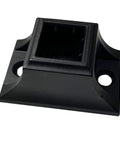 Satin Black 1/2 Inch Iron Baluster Flat Shoe for Indoor Stairs, Screw Down Base, Fits 1/2 Inch Square Rails, Stair Part Detail