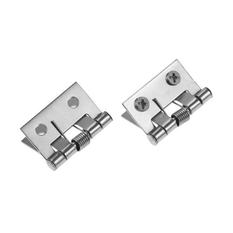 Spring Hinge Set 10 Pcs Stainless Steel Butt Hinges With Screws 4-Hole Design Silver 26x31mm for cabinets, showing two hinges.