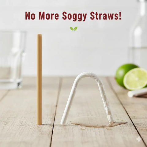 Agave Natural Drinking Straws 8 Inch 2000 Count Bulk Eco Friendly Compostable Straws Plastic Free For Parties Restaurants And Home Use 6mm Wide 21cm Tall Green Sustainable Tableware, one upright straw