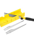 Miter Box And Saw Kit With 12 Inch Japanese Saw Fine And Coarse Cutters Handle And Screw For Accurate Wood Plastic And Soft Metal Cuts Includes 45 And 135 Degree Bevels For Pro Grade DIY Woodworking And Carpentry.