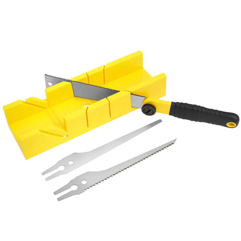 Miter Box And Saw Kit With 12 Inch Japanese Saw Fine And Coarse Cutters Handle And Screw For Accurate Wood Plastic And Soft Metal Cuts Includes 45 And 135 Degree Bevels For Pro Grade DIY Woodworking And Carpentry.