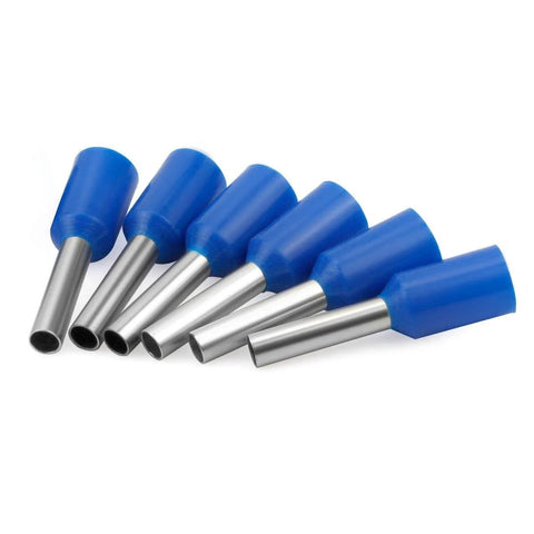 1000 Pieces Copper Wire Ferrules Crimp Connectors 14 AWG 2.5mm2 Insulated Terminal Pins Blue Pro Grade For Electrical