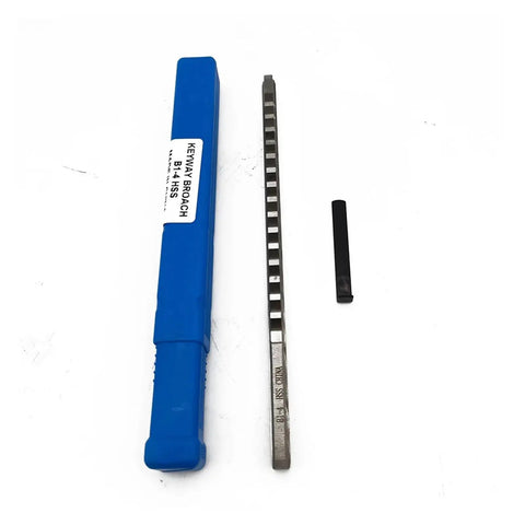 Push Type 4mm Keyway Broach Tool HSS for CNC Machining with blue case and steel cutter, metric size key slot cutter