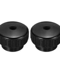 Badass Knurled Thumb Nuts M10 X 50mm Black Clamping Fasteners With Copper Core Lock Hardware For 3D Printers Cnc Machines Shop Workstations Smooth Grip Round Knobs No Sweat Setup Today. Black knurled thumb nuts close-up, showing 50mm size and smooth grip design.