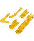 Pro Grade 5 Piece Push Block Kit For Woodworking, Hands Off Grip, ABS Push Sticks in yellow for table saws and router tables.