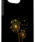 Epic Hang Glider Art Case For iPhone 13 Pro Max featuring gold dandelion artwork, aviation nerd gift for men and women