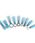 Premium 270 Set Heat Shrinkable Wire Connectors With Insulated Spade Ring Fork And Butt Terminals For All Your Electrical Wiring Repairs Covers 0.4 To 6.0mm2 Range Perfect For Car And Home Projects That Need A Tight Secure Fit Without Any Frustration. blue insulated ring and spade wire terminals for 0.4 to 6.0mm2 wiring