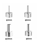 Four metal nozzles for 800W Hot Air Gun Soldering Station With LCD Display Auto Sleep Fast Desoldering Rework System, sizes 3mm to 10mm