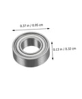 Silver double shielded bearing from the Router Bit Ball Bearings Kit With Top Mounting Bearings, Screws And Wrench For DIY Woodworking Repair, Double Shielded High Precision Replacement Tools For Smooth Long Lasting Cuts