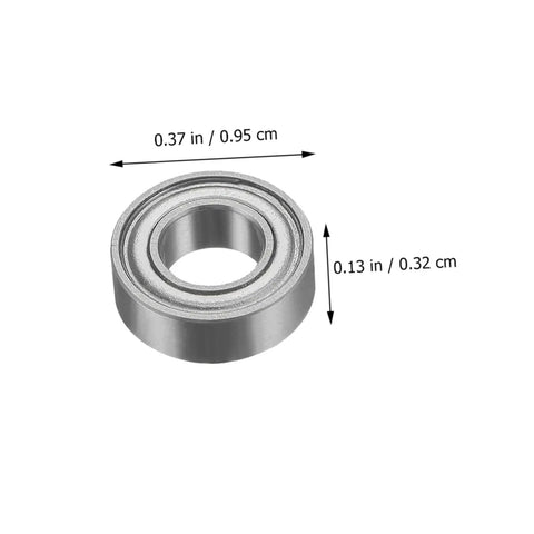 Silver double shielded bearing from the Router Bit Ball Bearings Kit With Top Mounting Bearings, Screws And Wrench For DIY Woodworking Repair, Double Shielded High Precision Replacement Tools For Smooth Long Lasting Cuts