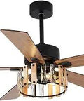 Ultra Quiet 52 Inch Industrial Ceiling Fan With Lights And Remote Control, Reversible Motor, Sleek Black Finish