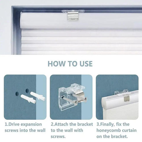 How to use Four Pack Window Shade Mounting Brackets Clips For 1 Inch Pleated Honeycomb Cordless Blinds Headrail Holder