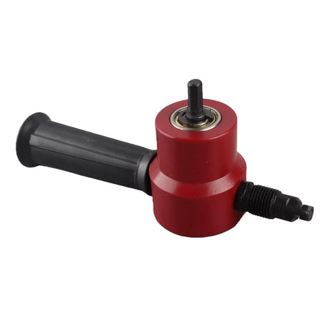 Heavy Duty Sheet Metal Nibbler Cutter Drill Bit Upgrade in red with rubber grip handle, designed for steel cutting.