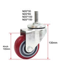 Heavy Duty Caster Wheels With Top Plate Swivel For Furniture And Workbenches, Rolling Plate Casters with size annotations