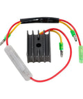 12V Voltage Regulator Rectifier For 4HP 5HP 6HP Small Engine Models M4C MFS4A2 MFS4B M5B M5BS MFS5A2 MFS6 MFS5 Replaces 369760601 369-76060-1 compact black finned unit with wiring leads and connectors