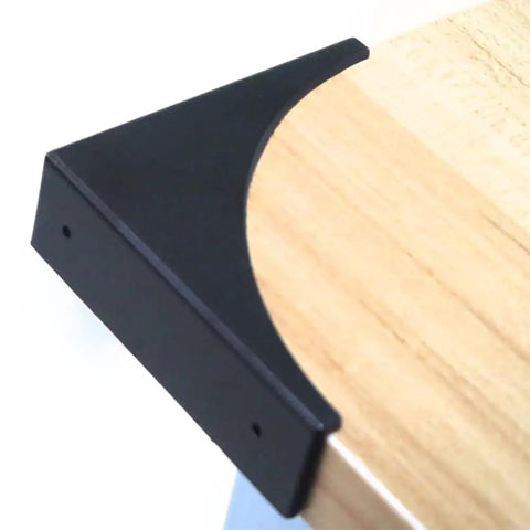 Heavy Hitter Brass Corner Guards Four Pack Heavy Duty Premium Quality Edge Protectors For Desks Cabinets And Jewelry Boxes Thick Black Furniture Bumpers on desk corner.