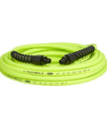 Workhorse Air Hose One Quarter Inch By Twenty Five Feet, Heavy Duty Hybrid Polymer, lightweight and ultra flexible coiled on white background