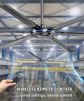 Heavy Duty Six Blade Ceiling Fan Brings No Sweat Cooling Vibes To Any Home Or Garage With Silent Whisper Flow And Rock Solid Everyday Performance You Love featuring wireless remote control and five speed settings.