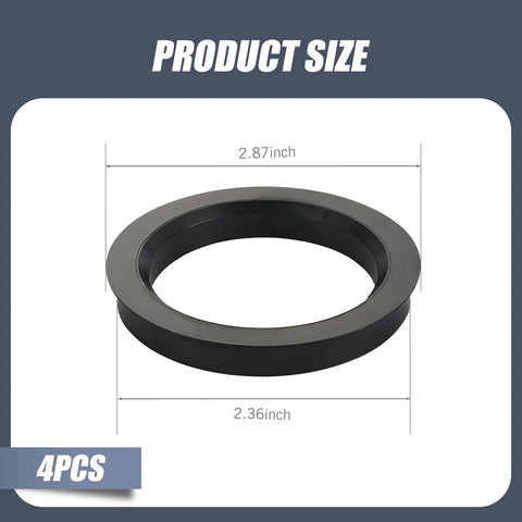 Universal Four Piece Wheel Hub Center Rings For Cars And Trucks 73 To 60 Mm Bore Reducer Adapter, 2.87 inch diameter.