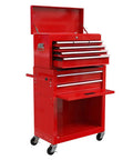 8 Drawer High Capacity Rolling Tool Chest With Wheels Removable Tool Box Combo For Workshop Mechanics And Garage Red Durable Powder Coated Steel Lockable And Spacious Storage For Pros And DIYers