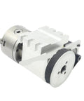 Top Tier Cnc Rotary A Axis Build Kit Featuring K11 100mm Mount With Three Jaw Chuck Attached To Mt2 Tailstock with driver