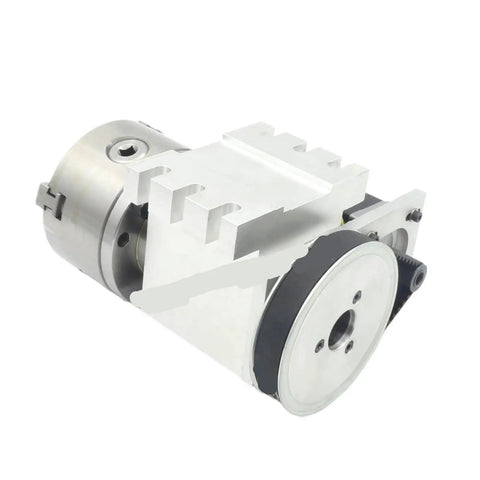 Top Tier Cnc Rotary A Axis Build Kit Featuring K11 100mm Mount With Three Jaw Chuck Attached To Mt2 Tailstock with driver