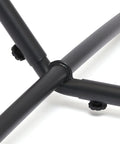 Close-up of Heavy Duty Portable Hammock Stand For Two Adults Outdoor Ready Easy Assembly In Minutes 9 foot black steel frame joints