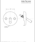 Durable Polished Chrome Trip Lever Overflow Plate With Screws 50 Pack Three Inch Eighth for Two Hole Waste Elbows diagram showing dimensions.