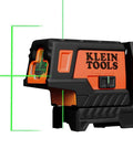 Side view of Compact Self Leveling Laser Level With Plumb Spot, Bright Green Cross Lines, 75 Foot Range, Class 2 Laser, Magnetic Mount