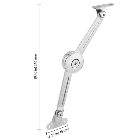 Set Of 4 No Slam Soft Close Lid Stay Hinges With Folding Lid Support, silver zinc alloy hinge with measurement